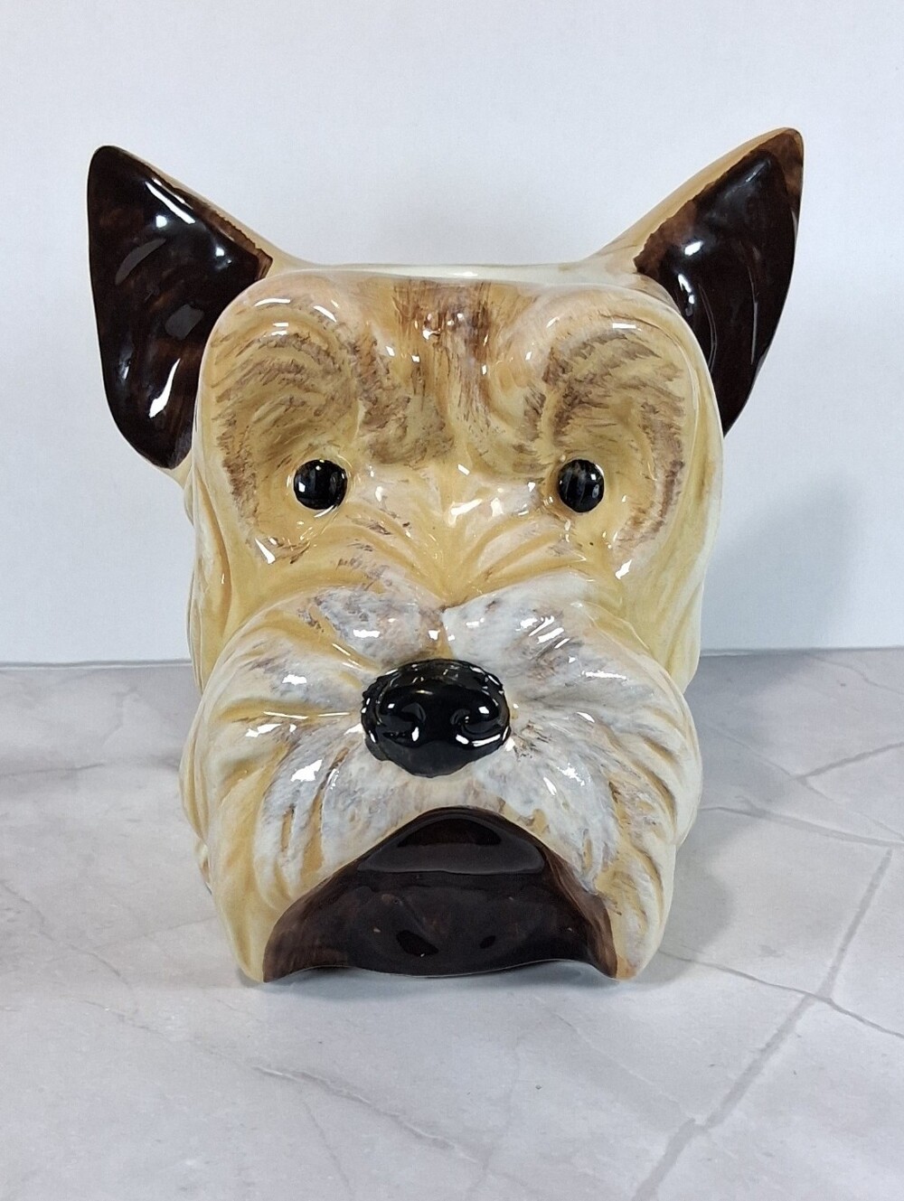 Hobby Lobby Ceramic Terrier Head Vase - Beige and Brown